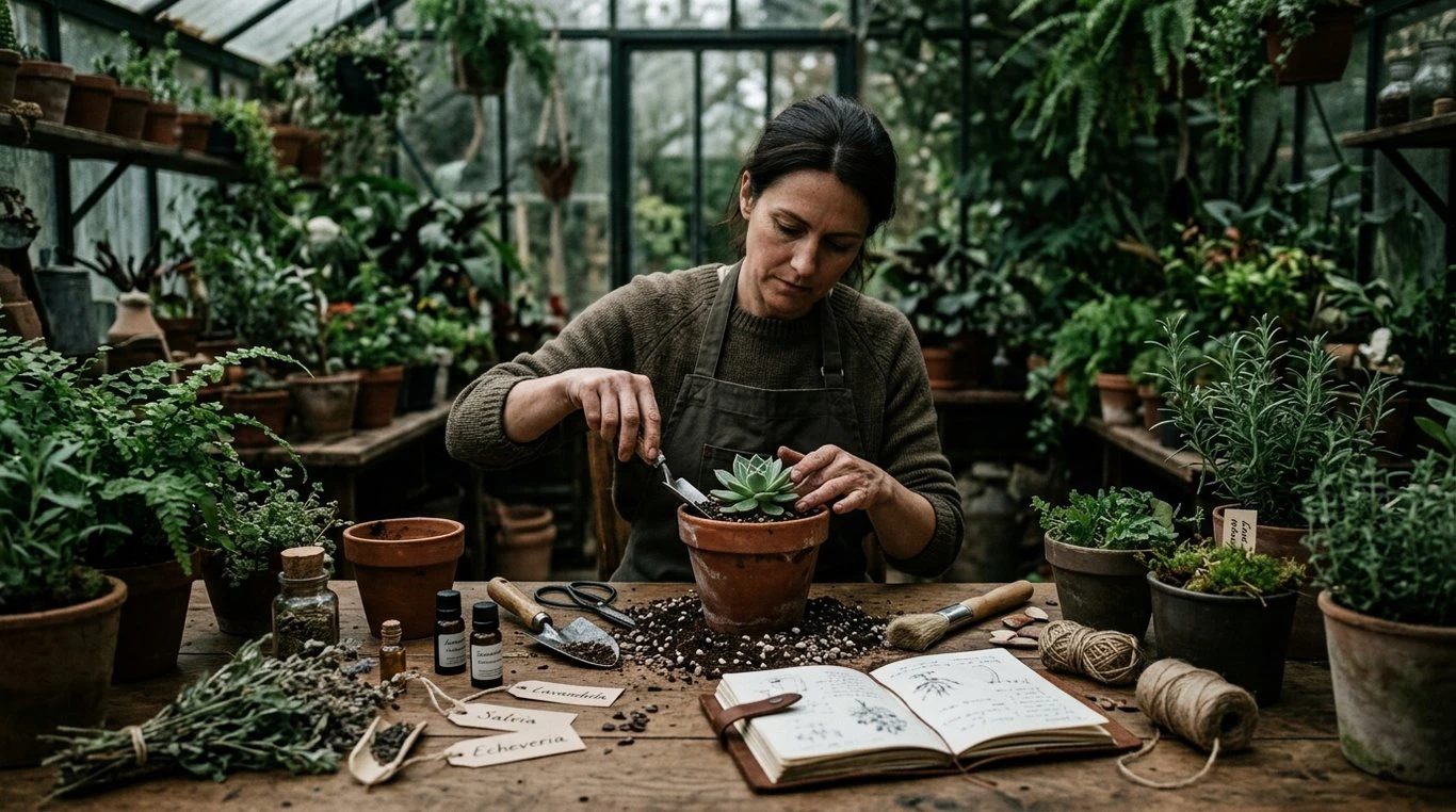 Photographie d’ambiance botanique évoquant le savoir-faire de Brise & Herbier