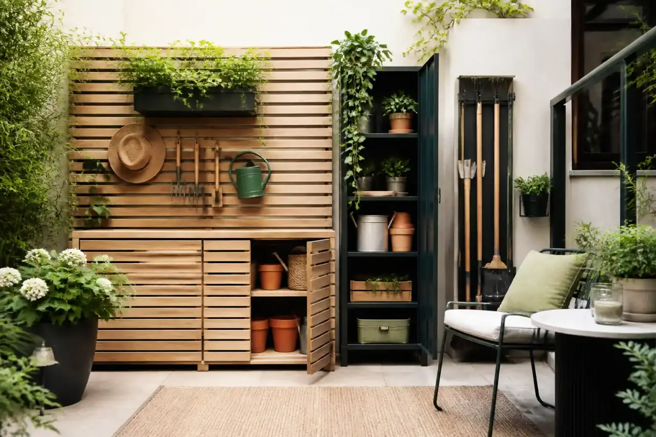 Jardin sauvage et poétique sous une lumière dorée, herbes hautes et design naturaliste