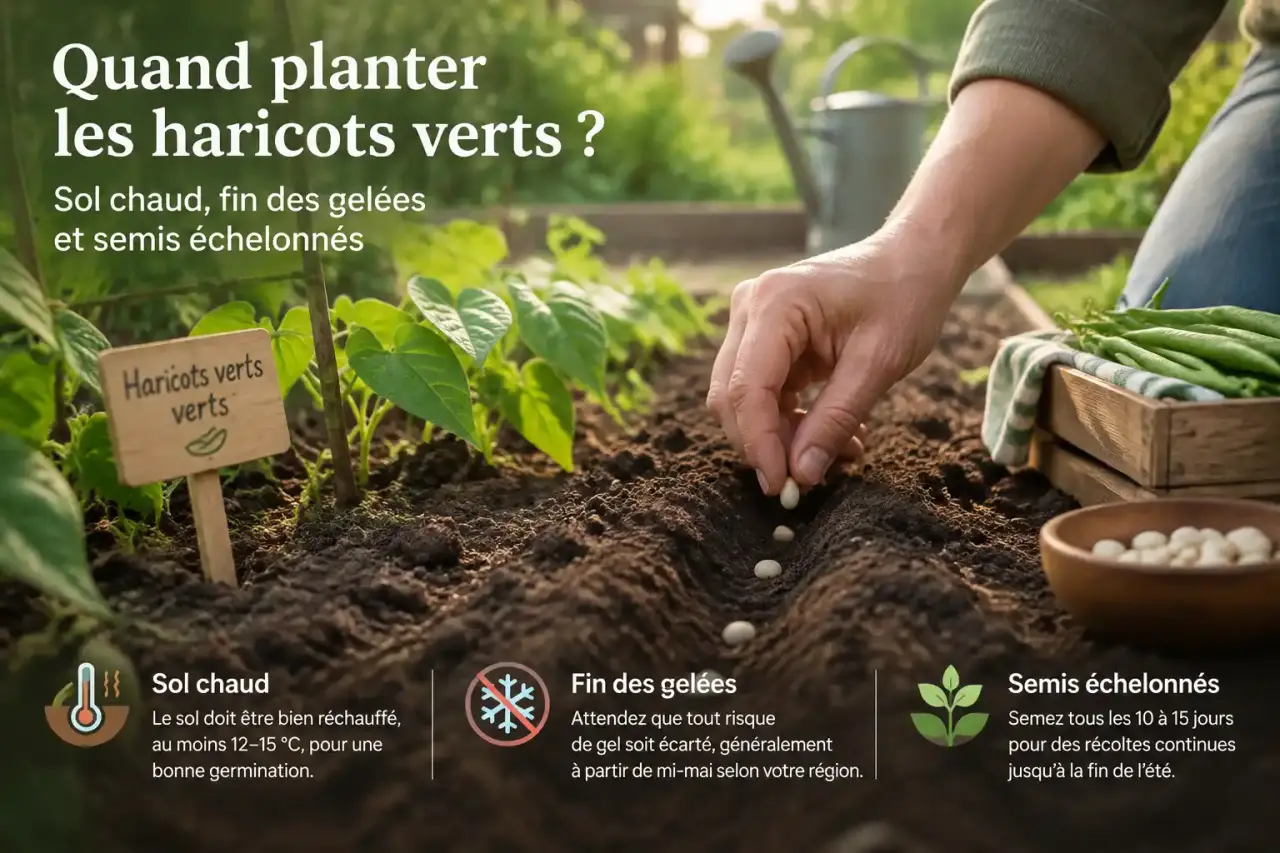 Quand planter les haricots verts ? Sol chaud, fin des gelées et semis échelonnés